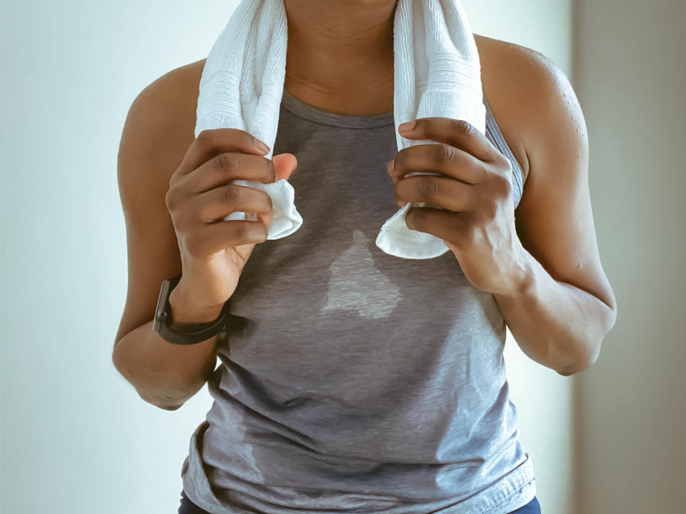 Washing your gym clothes and towels regularly and letting them dry completely is important to prevent bacteria. (Getty Images)